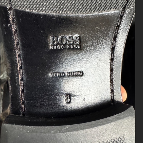 New In BOX - HUGO BOSS OXFORD BLACK Shoes Size 8 - Runs Little Large
